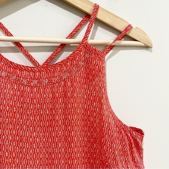 TOAD&CO Windsong Strappy Dress Guava Diamond Print Pockets Beachy Size Small - Picture 3 of 9